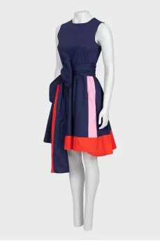 Navy blue dress with belt