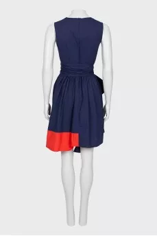Navy blue dress with belt