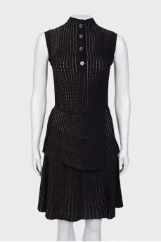 Black suit with striped skirt