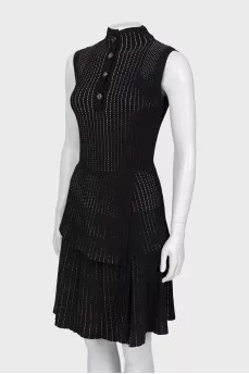 Black suit with striped skirt