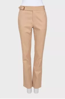 Beige Straight Pants