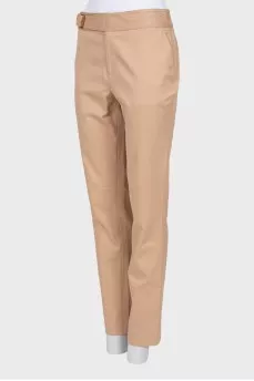 Beige Straight Pants