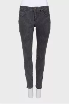 Gray striped jeans