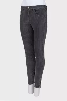 Gray striped jeans