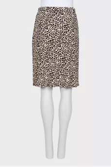 Straight skirt in animal print