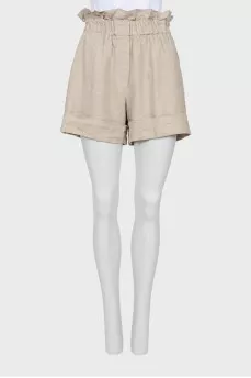 High waisted linen shorts