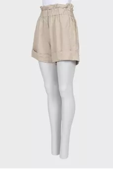 High waisted linen shorts
