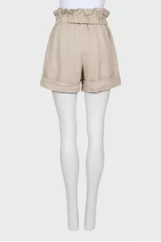 High waisted linen shorts