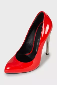 Red patent leather shoes