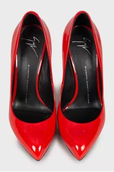 Red patent leather shoes