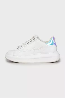 Lace-up leather sneakers