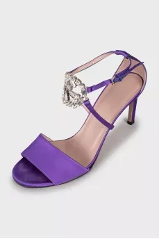 Decorated textile sandals