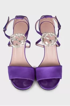 Decorated textile sandals