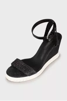 Woven wedge sandals