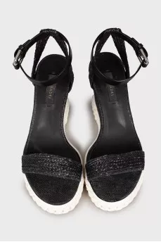 Woven wedge sandals