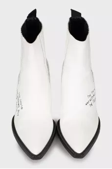 White kozaks decorated with an inscription