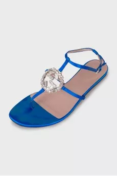 Blue embellished sandals