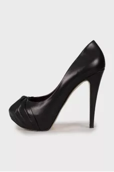 Black etched shoes