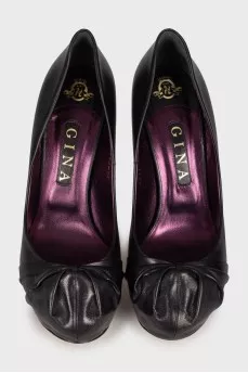 Black etched shoes