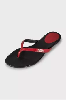 Red flip flops