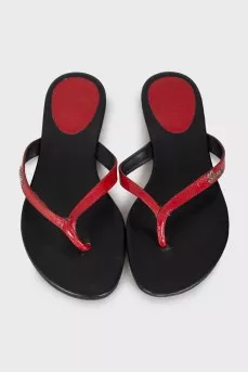 Red flip flops