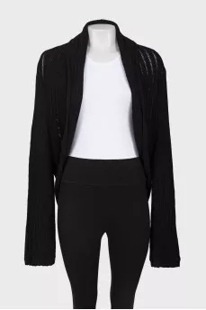 Black rib knit cardigan