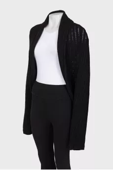 Black rib knit cardigan