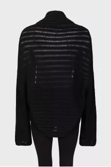 Black rib knit cardigan