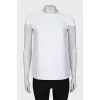 White T-shirt with draped sleeves
