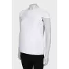 White T-shirt with draped sleeves