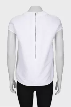 White T-shirt with draped sleeves