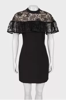 Black dress with lace top