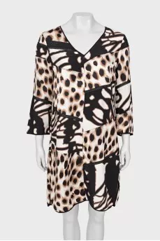 V-neck print dress
