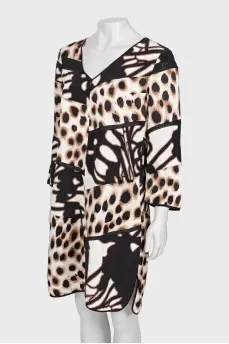 V-neck print dress