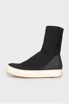Black textile sneakers