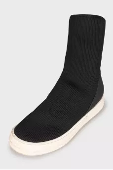 Black textile sneakers