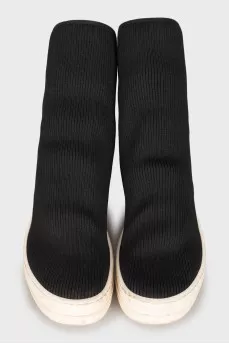 Black textile sneakers