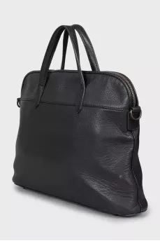 Black briefcase bag with decor