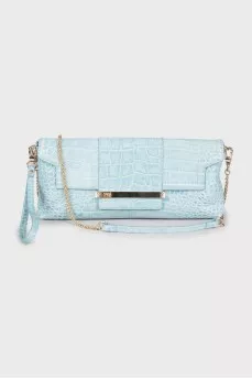 Embossed leather clutch