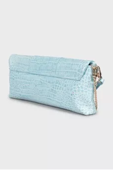 Embossed leather clutch