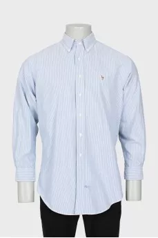 Men's striped shirt with brand logo