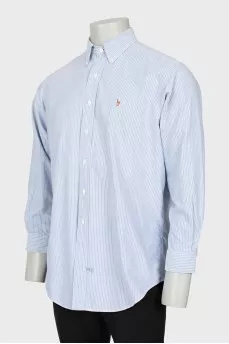 Men's striped shirt with brand logo