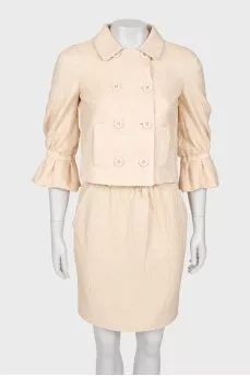Texture suit with skirt