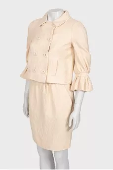 Texture suit with skirt