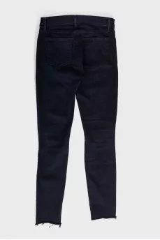 Dark blue ripped effect jeans