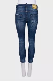 Washed low-rise jeans