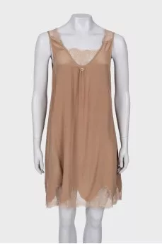 Silk dress with lace