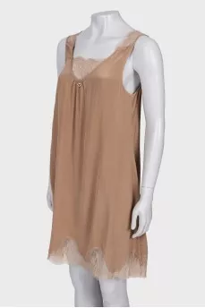 Silk dress with lace