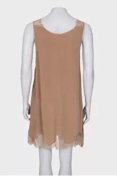 Silk dress with lace