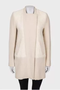 Beige zip coat
